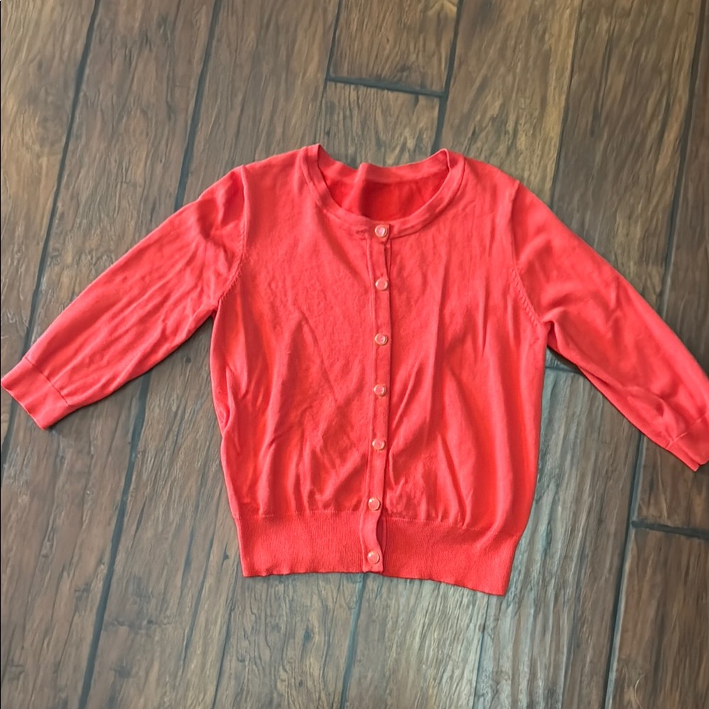 Women's Red Button-Up Sweater